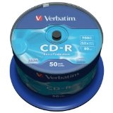 Verbatim CD-R 700MB 80 Minute 52x Crystal Super AZO pack of 50