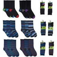 12 Assorted Mens Socks Various Designs Soft High Quality Mens Size 7-11