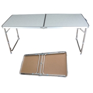 4 Foot Aluminum Folding Portable Camping Picnic Party Dining Table White