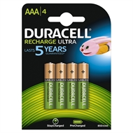 4 X Duracell Pre Charged Rechargeable NiMH Battery Pack of 8, 850 mAh 1.2 V AAA