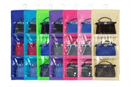 6 Pocket Hanging Large Clear Handbag Purse Organiser Closet Space Saver