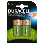 2 x Duracell C Size 3000 mAh Rechargeable Batteries NiMH LR14 HR14 DC1400 ACCU