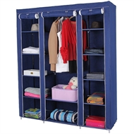 Fabric Canvas Wardrobe With Hanging Rail Shelving Home Storage 135*45*175cm