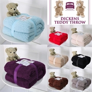 RED Doube Luxury Dickens Branded Teddy Throws Thick Warm Super Soft Sofa Bed Blanket Throw