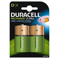 2 x Duracell D Size 3000 mAh Rechargeable Batteries NiMH LR20 HR20 DC1300 ACCU