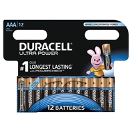 Duracell Ultra Power Type AAA Alkaline Batteries, Pack of 12, 24, 48 and 60