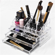 Clear Make-Up Display Case With 4 Drawers Acrylic Makeup Storage Organiser