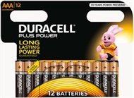 Duracell Plus Simply Type AAA Alkaline Batteries, Pack of 12