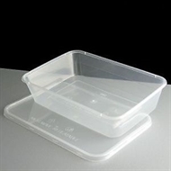 Microwave Freezer Clear Plastic Food Safe Takeaway Storage Containers + Lids 650ml