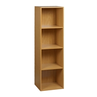 4 Tier Storage Shelf Wooden Shelving Bookcase Unit Beech