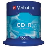 Verbatim 43411 CD-R Extra Protection Recordable CD Discs CDR 700MB 100 pack