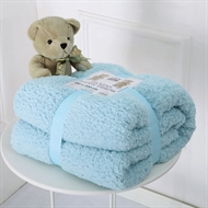 BLUE DOUBLE LUXURY TEDDY BEAR SUPER SOFT CUDDLY THICK WARM SOFA BED BLANKET THROWS