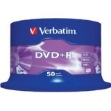 Verbatim 43512 DVD+R 16x Full Wide Printable 50 Discs Pack Spindle