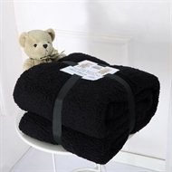 BLACK DOUBLE LUXURY TEDDY BEAR SUPER SOFT CUDDLY THICK WARM SOFA BED BLANKET THROWS